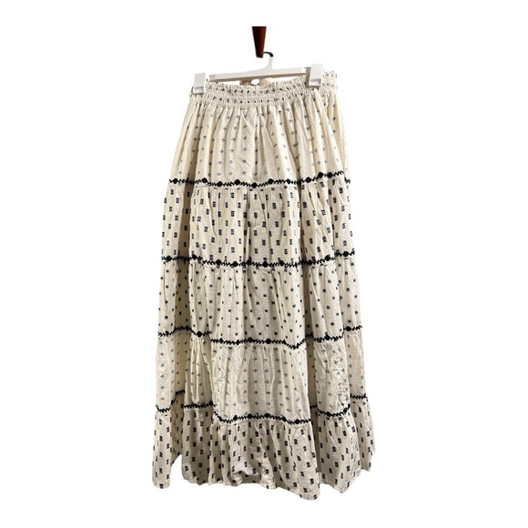NWT Lucky Brand Cream and Black Patterned Maxi Skirt Size S - Picture 4 of 8
